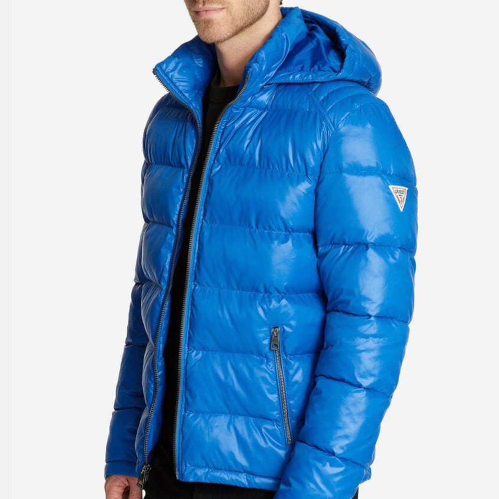 Guess Vibrant Blue Men's Puffer Jacket